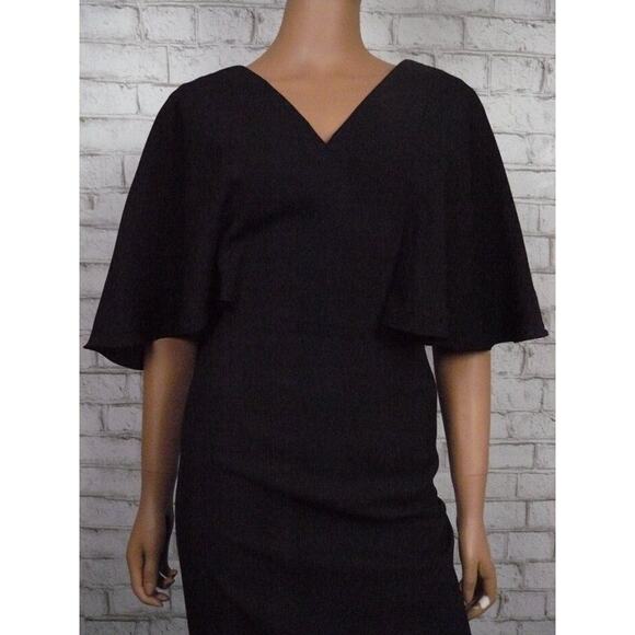 $188 Dress the Population Louisa Flutter Sleeve Crepe Sheath Dress L NWT - Picture 5 of 10